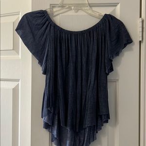 Off the shoulder navy top